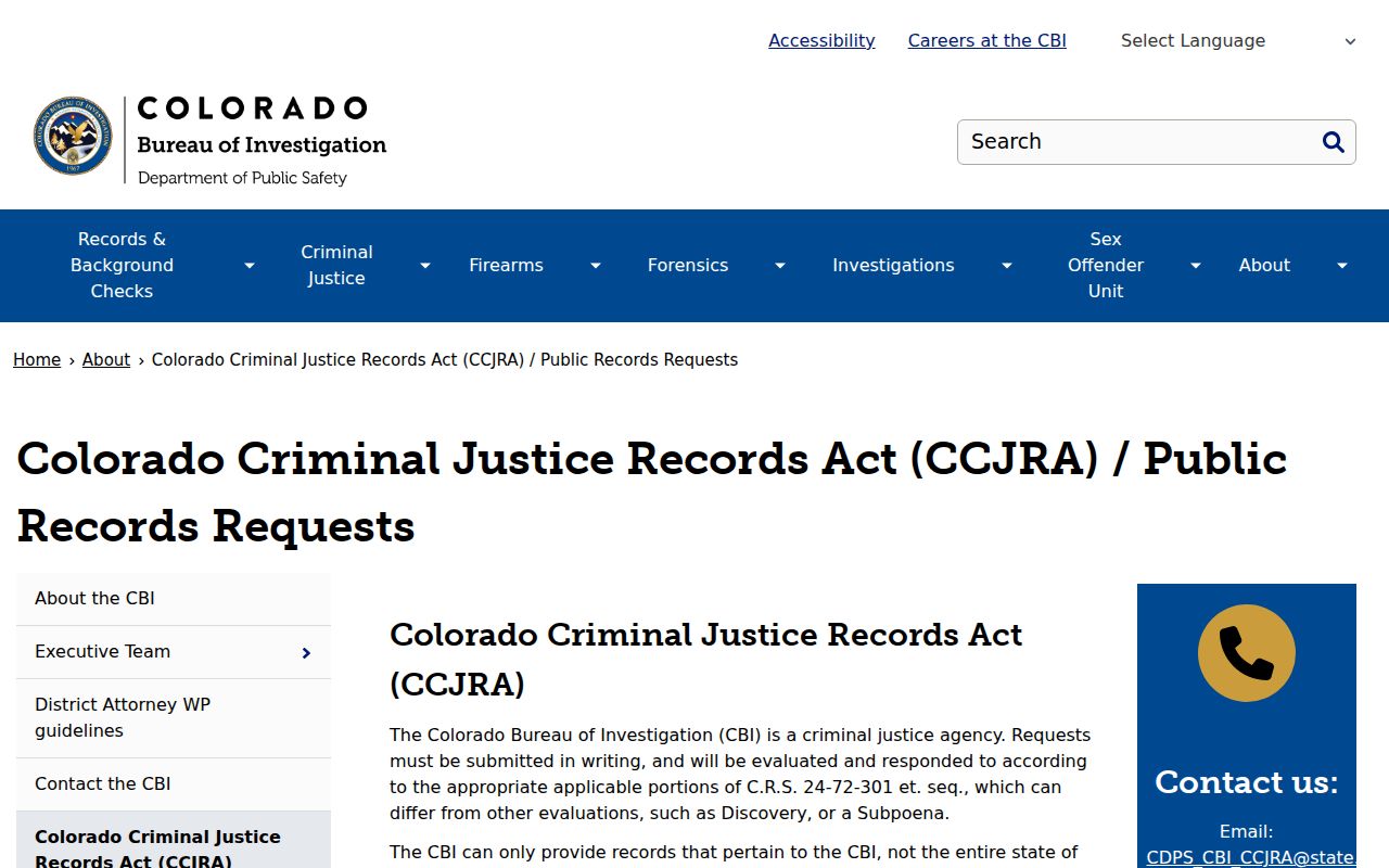 Jackson County arrest lookup CCJRA request guidance