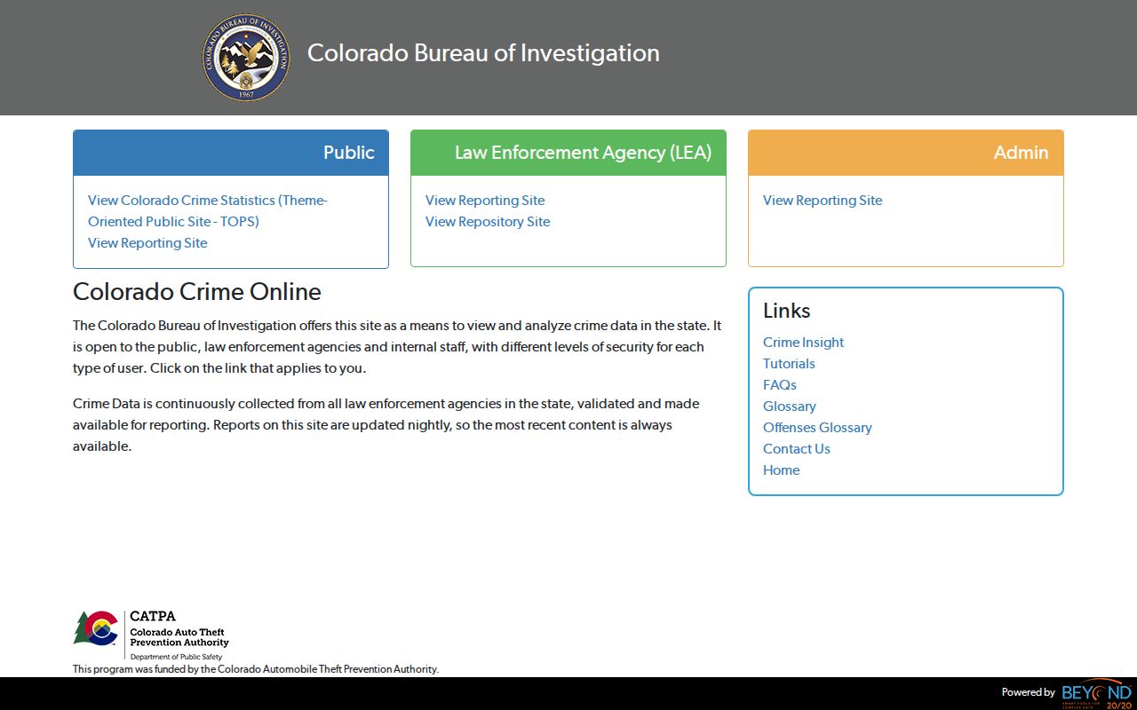 Jackson County criminal records Colorado crime statistics portal