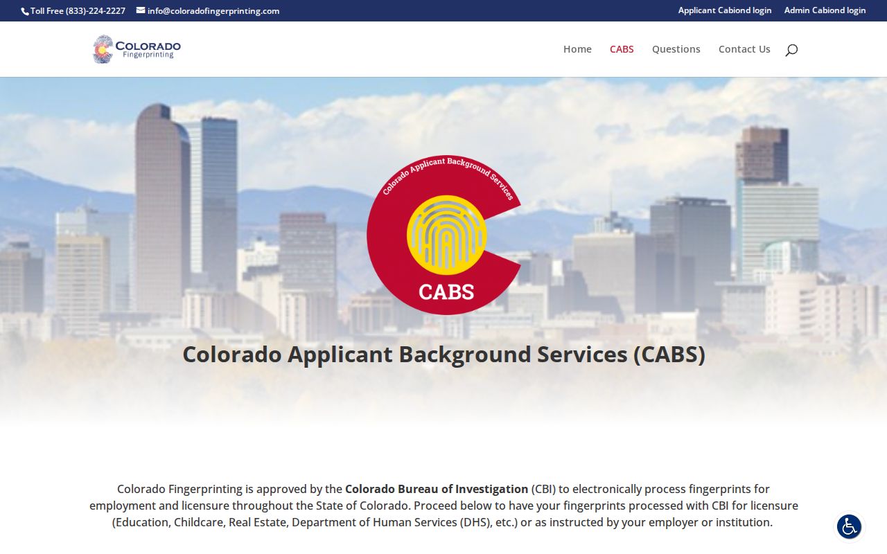 Jackson County criminal records Colorado Fingerprinting CABS page