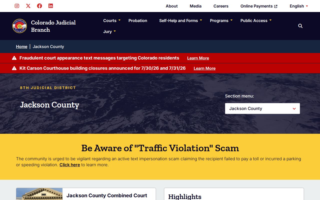 Jackson County criminal court records courthouse and hours