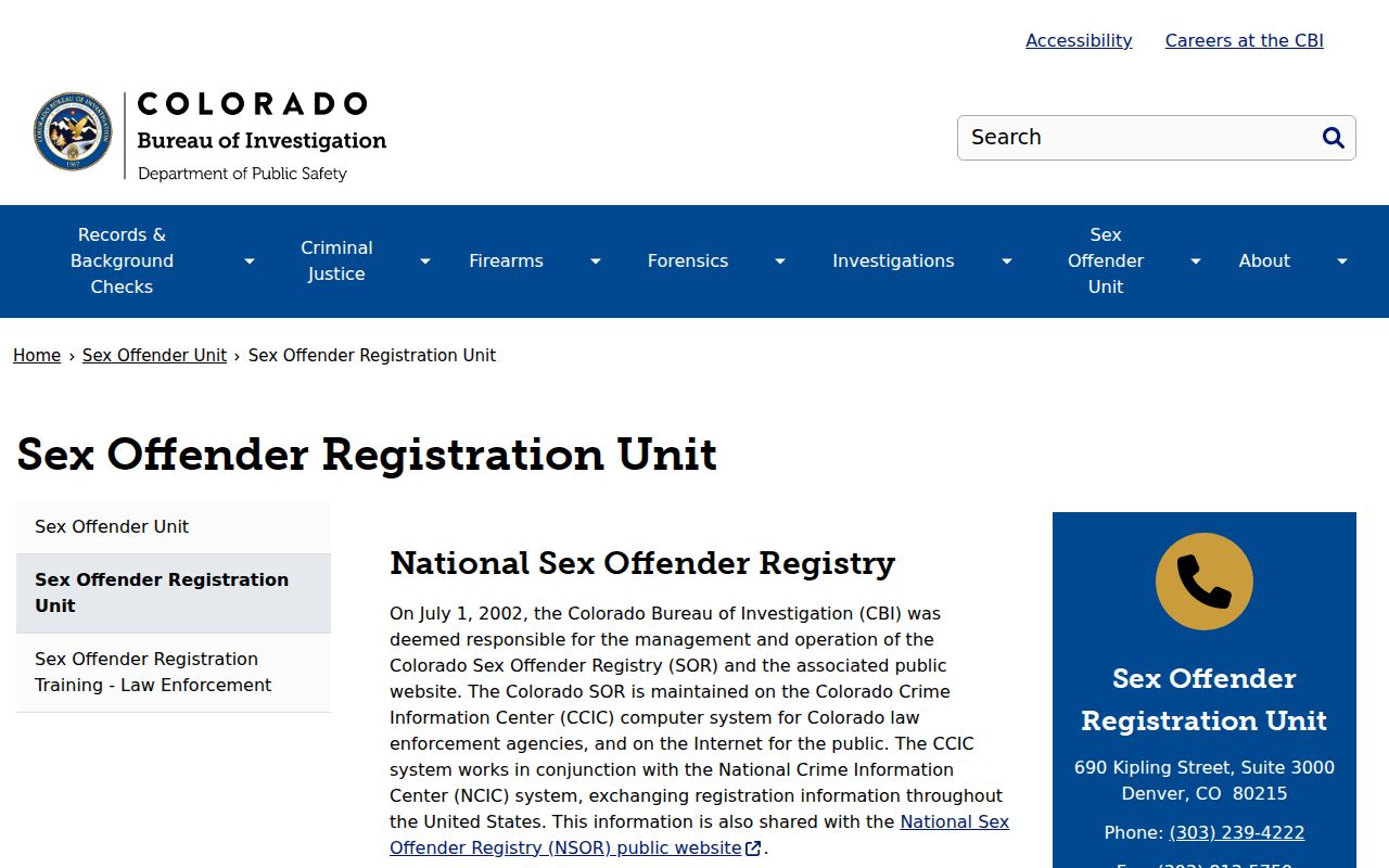 Jackson County sex offender registry guidance from the CBI unit